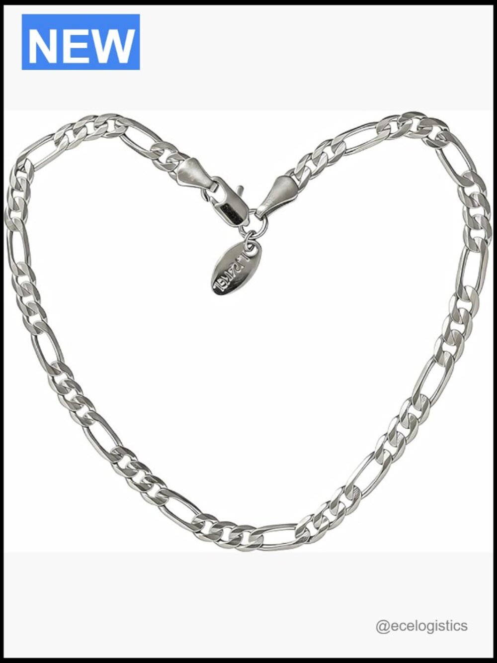 4mm Figaro Chain Anklet - 24K Gold Plated - Women's Anklet
